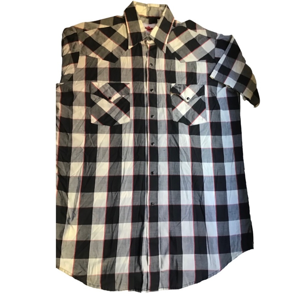Black Plaid Western Snap Front Shirt